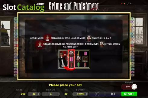 Скрин6. Crime and Punishment слот