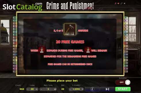 Скрин7. Crime and Punishment слот