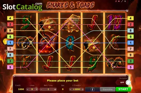 Скрин2. Snakes Toads слот