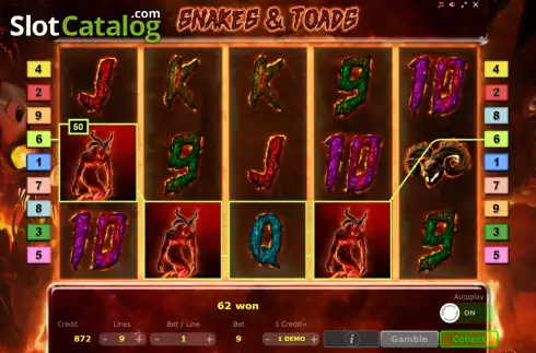 Скрин3. Snakes Toads слот