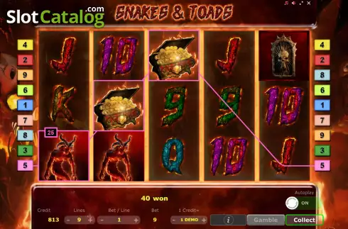Скрин4. Snakes Toads слот