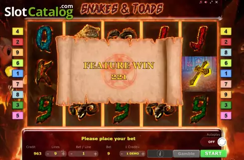 Скрин7. Snakes Toads слот