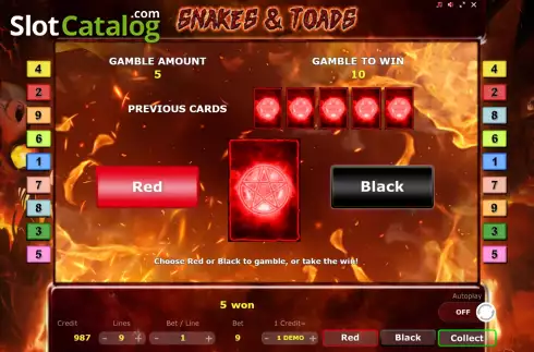 Скрин8. Snakes Toads слот