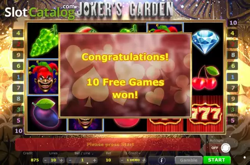 Скрин7. Joker's Garden слот