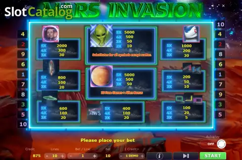 Скрин6. Mars Invasion слот