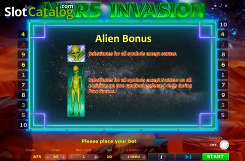 Скрин7. Mars Invasion слот
