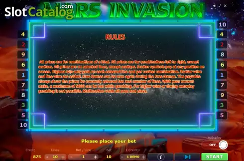 Скрин8. Mars Invasion слот