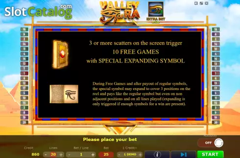 Скрин7. Valley of Ra слот