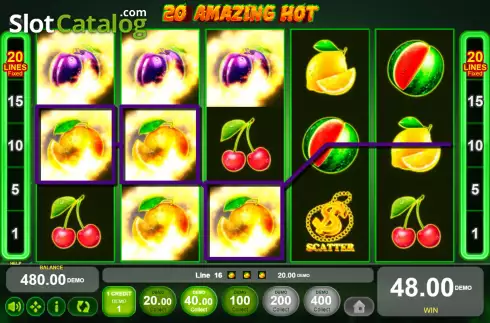 Скрин3. 20 Amazing Hot слот