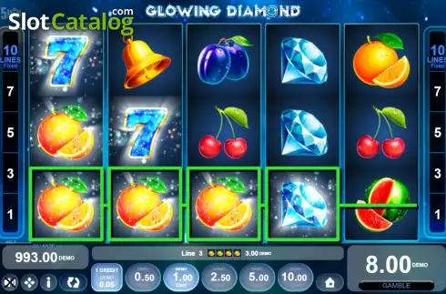 Скрин3. Glowing Diamond слот