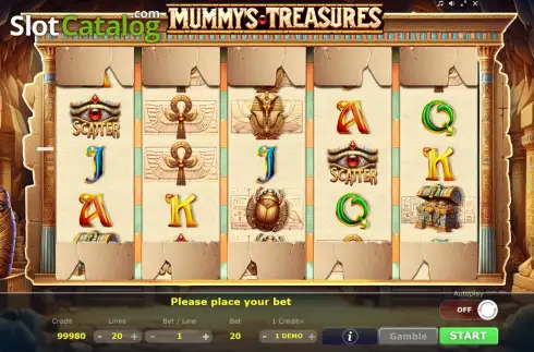 Скрин2. Mummy's Treasures (Five Men Games) слот