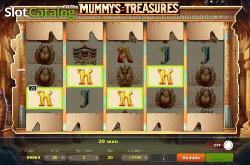 Скрин3. Mummy's Treasures (Five Men Games) слот