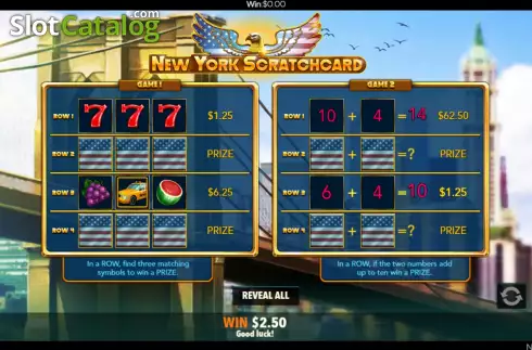 Скрин4. New York Scratchcard слот