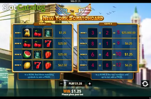 Скрин6. New York Scratchcard слот