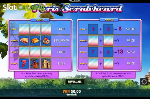 Скрин4. Paris Scratchcard слот