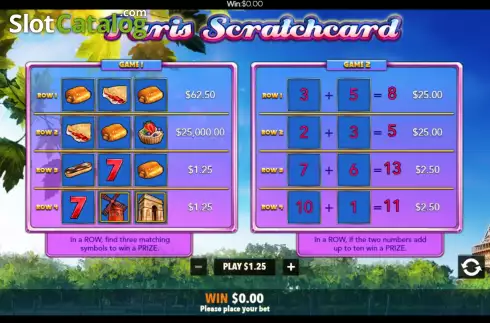 Скрин5. Paris Scratchcard слот