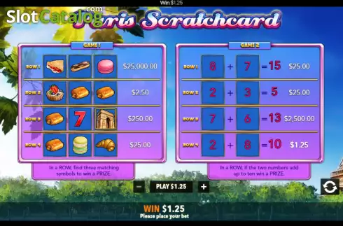 Скрин6. Paris Scratchcard слот