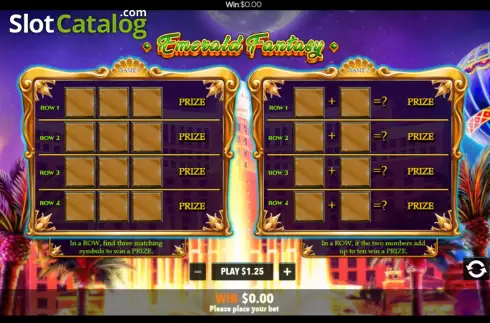 Скрин3. Emerald Fantasy Scratch Card слот