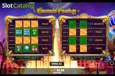 Скрин4. Emerald Fantasy Scratch Card слот