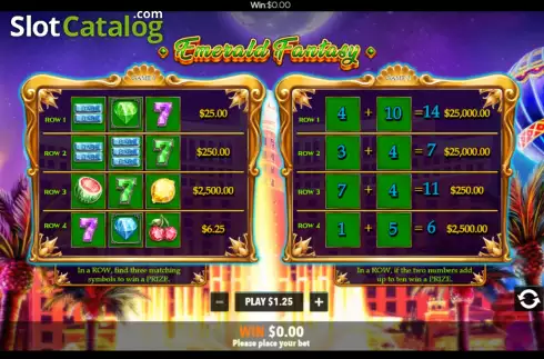 Скрин5. Emerald Fantasy Scratch Card слот