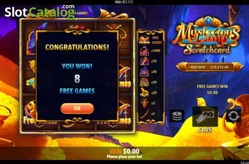 Скрин7. Mysterious Lamp Scratch Card слот