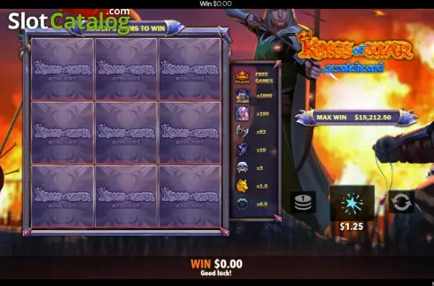 Скрин4. Kings of War Scratch Card слот