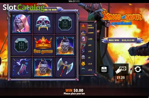 Скрин6. Kings of War Scratch Card слот
