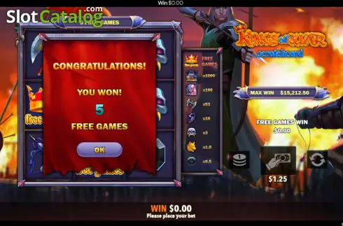 Скрин9. Kings of War Scratch Card слот