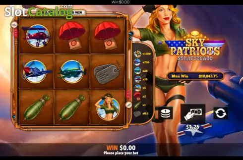 Скрин3. Sky Patriots Scratchcard слот