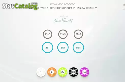 Скрин3. Single Deck Blackjack (Flipluck) слот