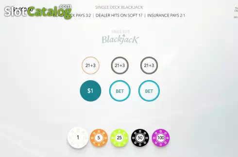 Скрин4. Single Deck Blackjack (Flipluck) слот