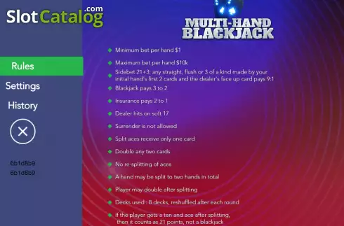 Скрин6. 5 Handed Vegas Blackjack слот