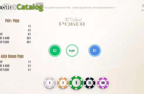 Скрин2. Three Card Poker (Flipluck) слот