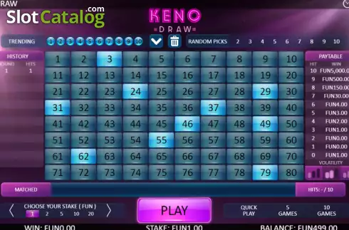 Скрин7. Keno Draw (Flipluck) слот