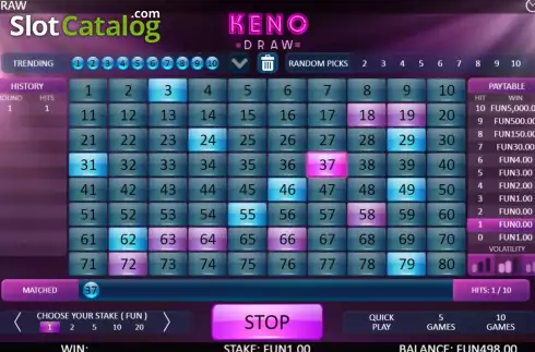 Скрин8. Keno Draw (Flipluck) слот