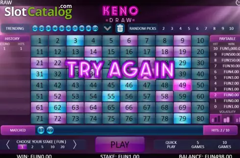 Скрин9. Keno Draw (Flipluck) слот