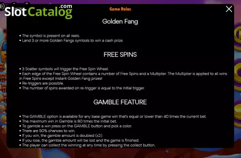 Скрин7. Golden Fangs слот