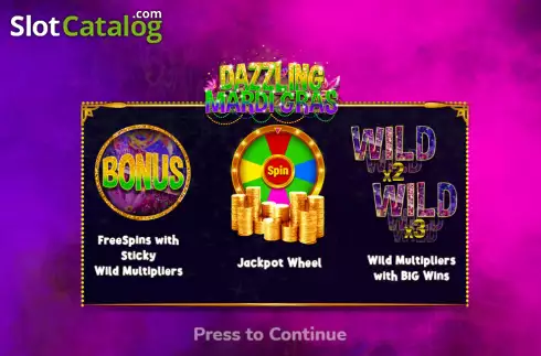 Скрин2. Dazzling Mardi Gras слот