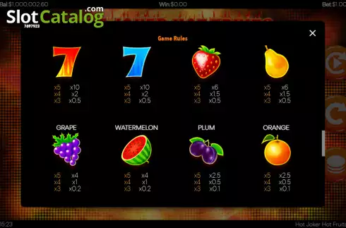 Скрин8. Hot Joker, Hot Fruits слот