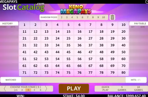 Скрин2. Keno Megapays слот