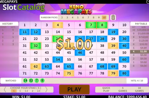 Скрин5. Keno Megapays слот