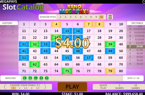 Скрин6. Keno Megapays слот
