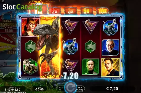 Скрин7. Jurassic World Raptor Riches слот