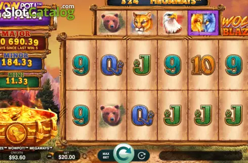 Скрин3. Wolf Blaze WOWPOT! Megaways слот