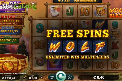 Скрин2. Wolf Blaze WOWPOT! Megaways слот