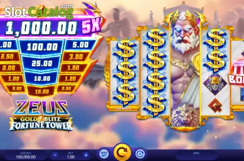 Скрин3. Zeus Gold Blitz Fortune Tower слот