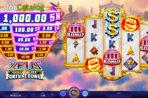 Скрин9. Zeus Gold Blitz Fortune Tower слот