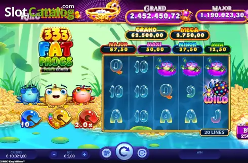 Скрин2. 333 Fat Frogs POWER COMBO King Millions слот