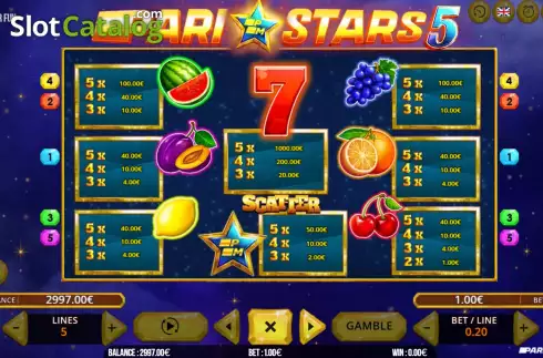 Скрин7. Pari Stars 5 слот