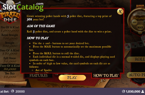 Скрин7. Pirate Dice (FunFair) слот